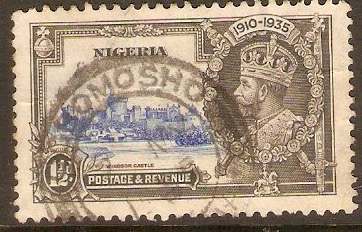 Nigeria 1935 1d Silver Jubilee Stamp. SG30.